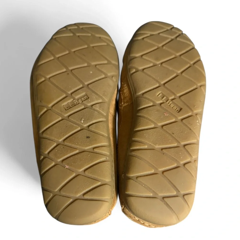 LL Bean Wicked Good Moc Slippers Mens 11 M Lamb Shearling Lined Used Shoes